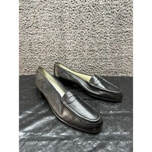 Classic Black Leather Penny Loafers for Women